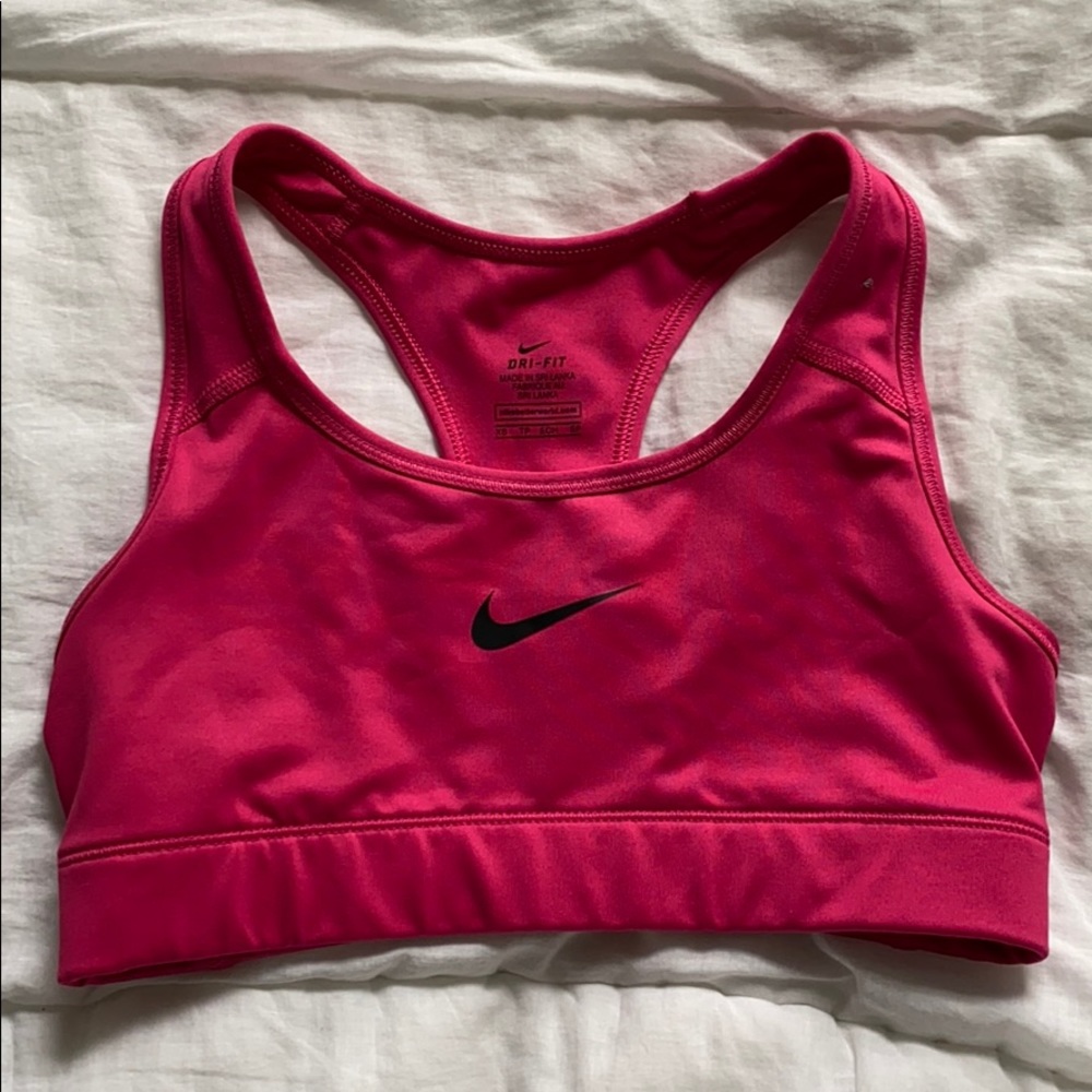 Pink nike sports bra